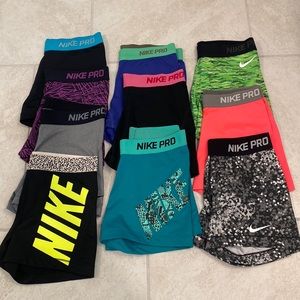 Nike pro shorts 10 pairs